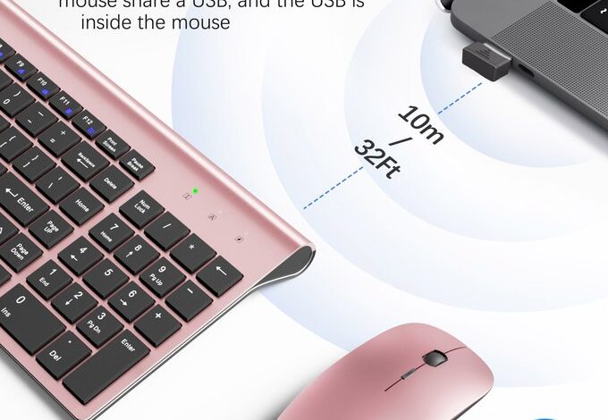 Moojay Wireless Keyboard and Mouse with 2.4G Wireless Connection